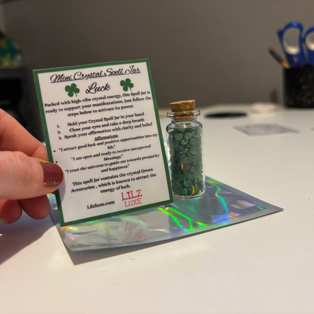 Mini Crystal Spell Jar - Luck