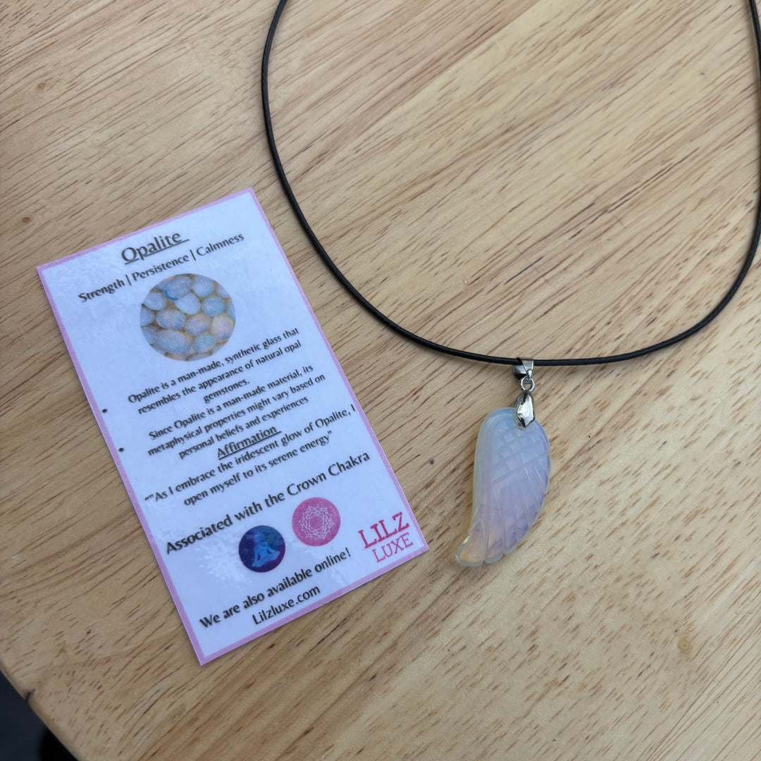Opalite Angel Wing Crystal Pendent