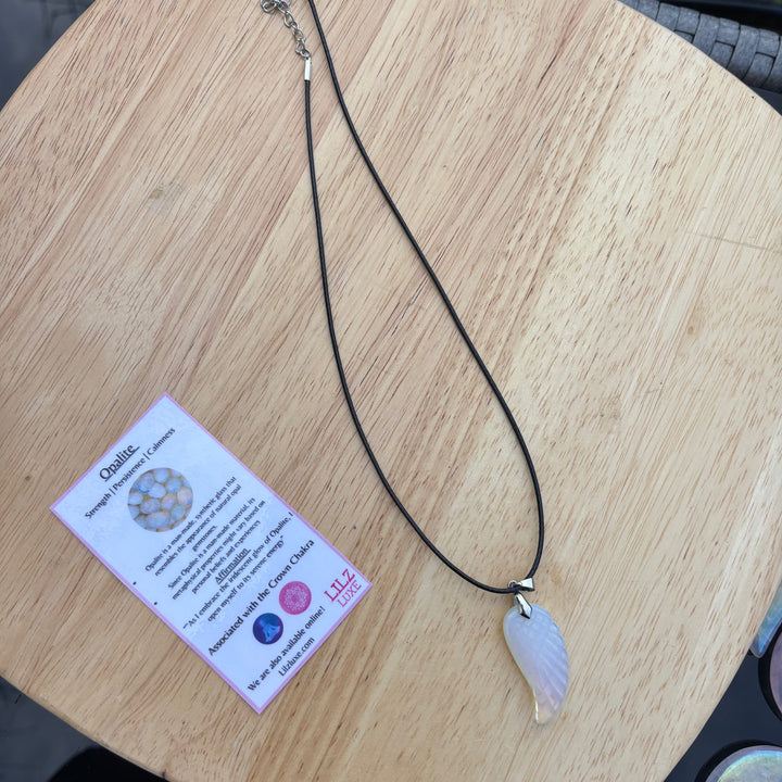 Opalite Angel Wing Crystal Pendent