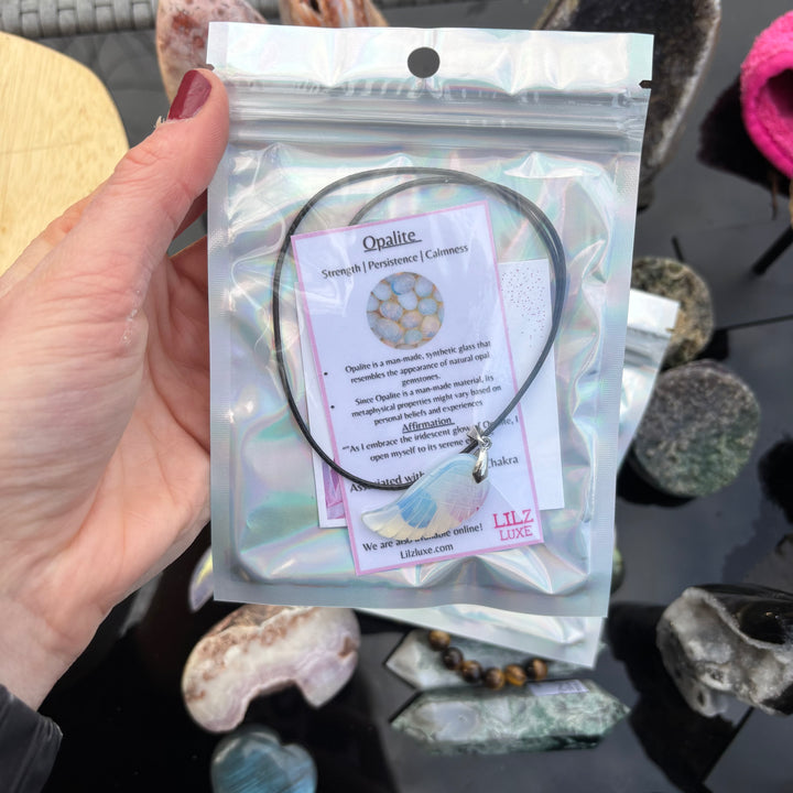 Opalite Angel Wing Crystal Pendent
