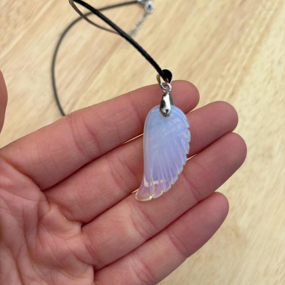 Opalite Angel Wing Crystal Pendent