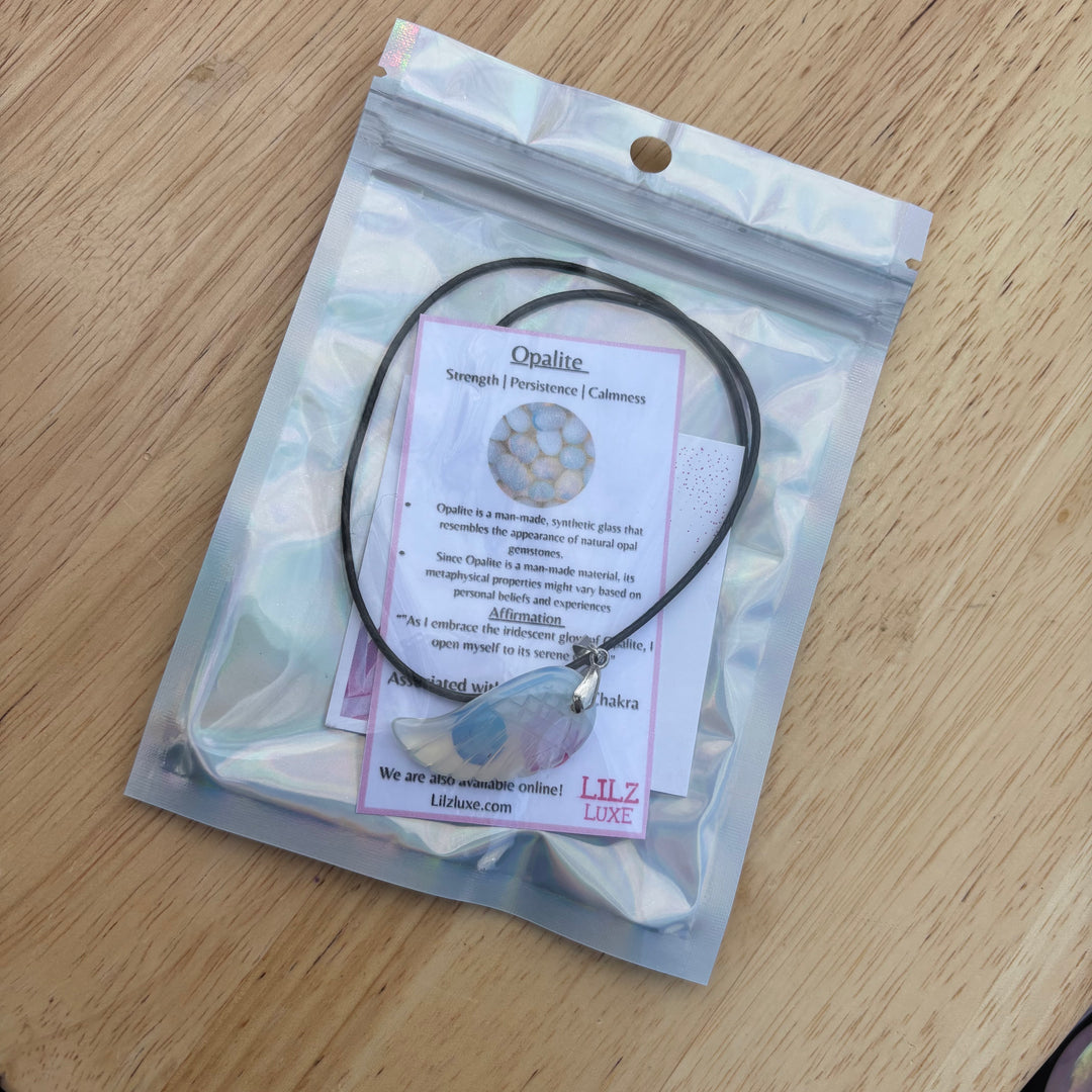 Opalite Angel Wing Crystal Pendent