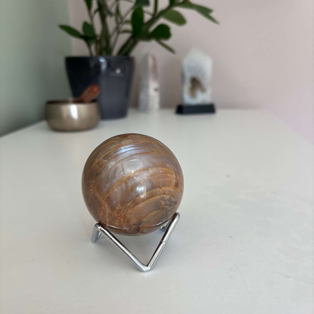 Peach Moonstone Sphere 2
