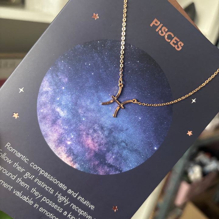 Pieces Zodiac Necklaces | with greeting Card