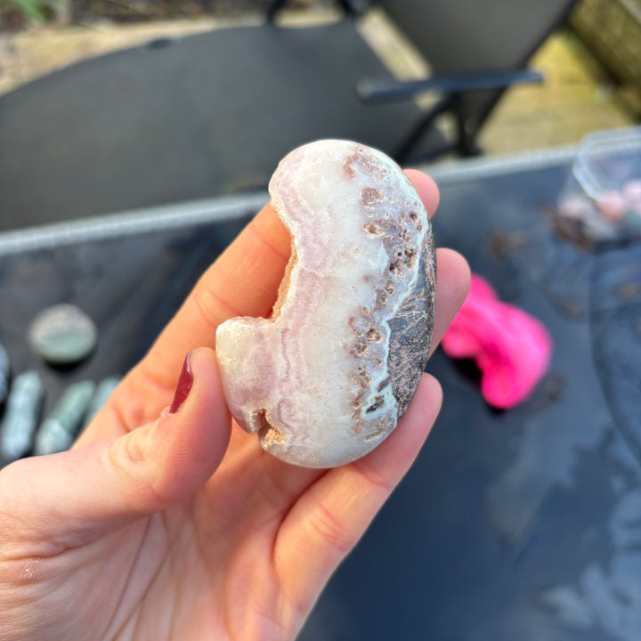 Pink Aragonite Palm Stone