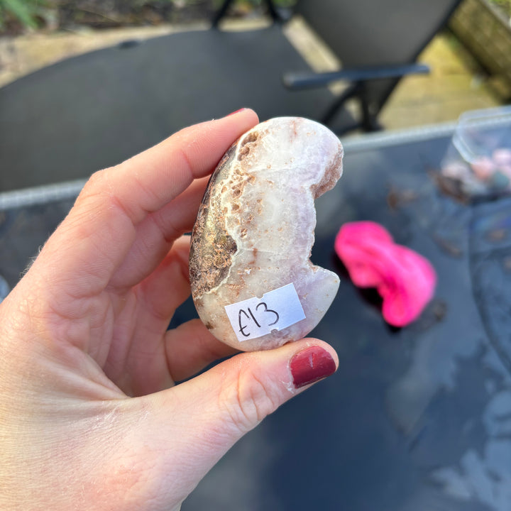 Pink Aragonite Palm Stone