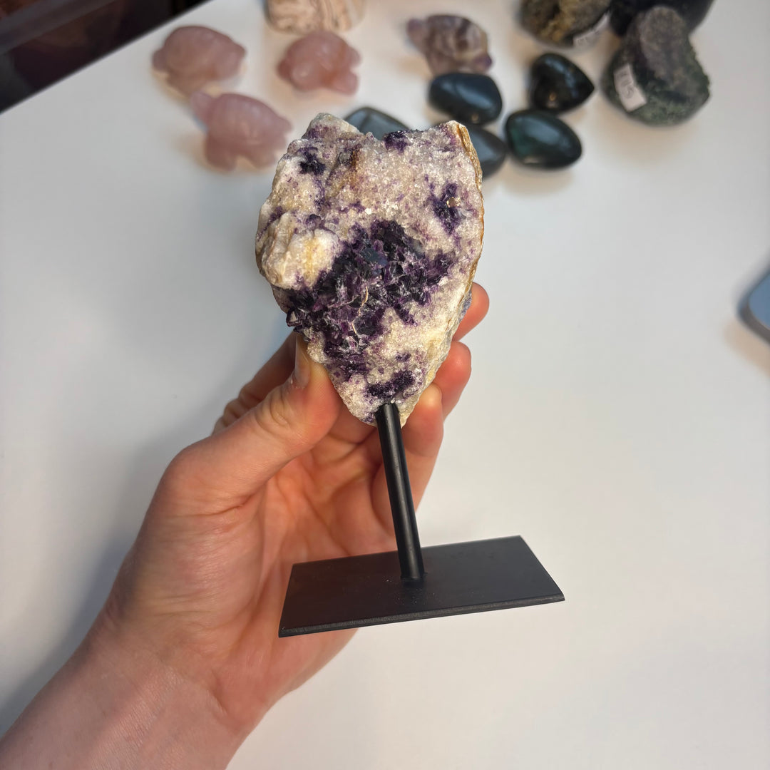 Raw Fluorite Freeform Crystal on Stand