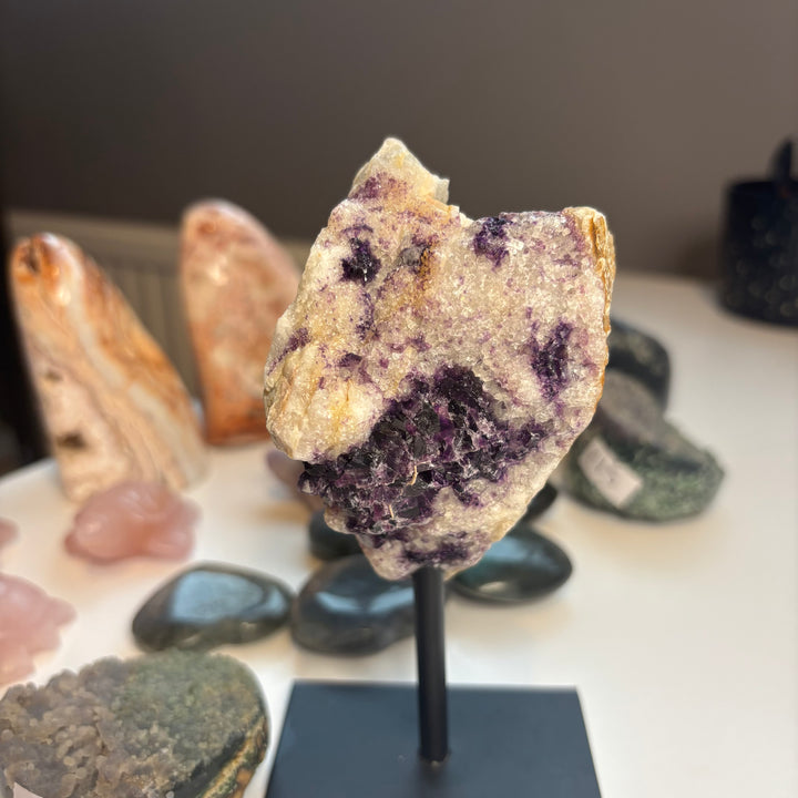 Raw Fluorite Freeform Crystal on Stand