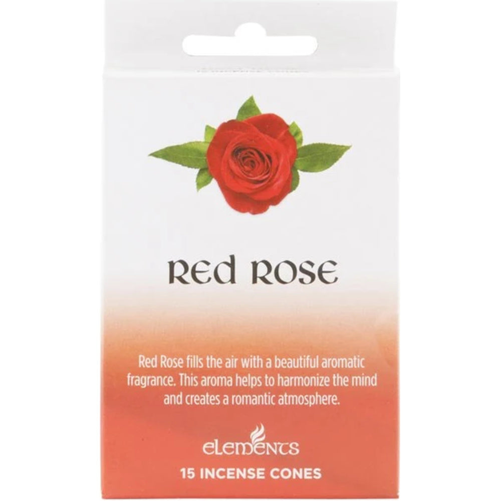 Red Rose Incense Cones - By Elements