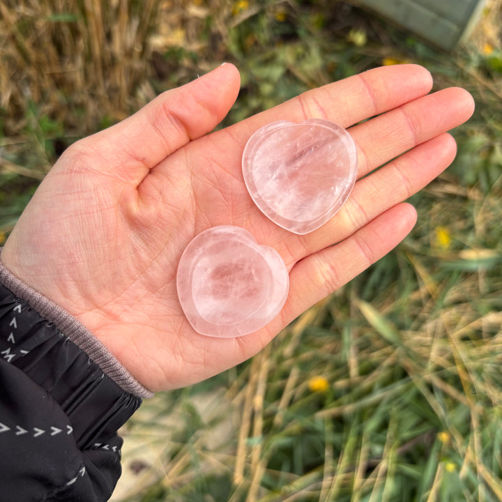 Rose Quartz Love Heart Crystal Worry Stone