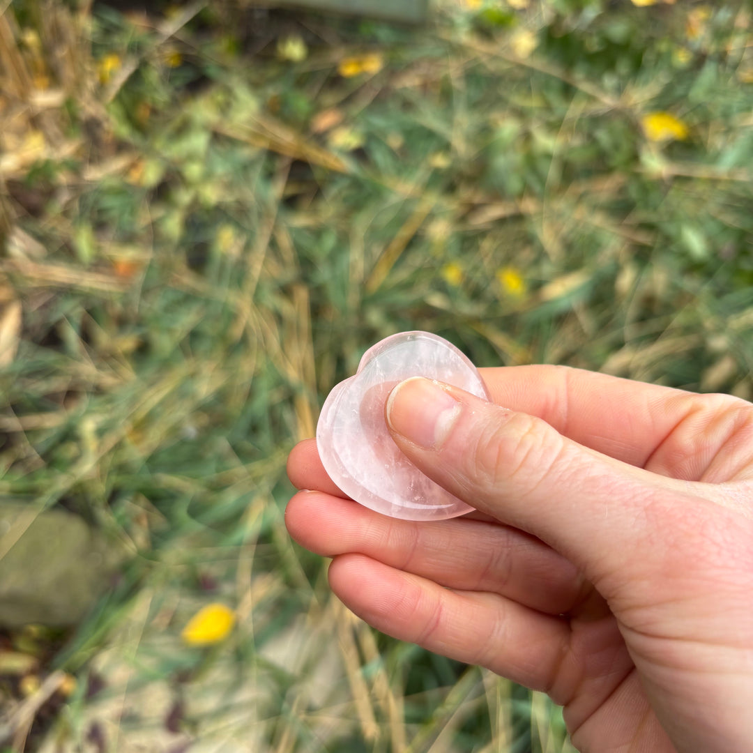 Rose Quartz Love Heart Crystal Worry Stone