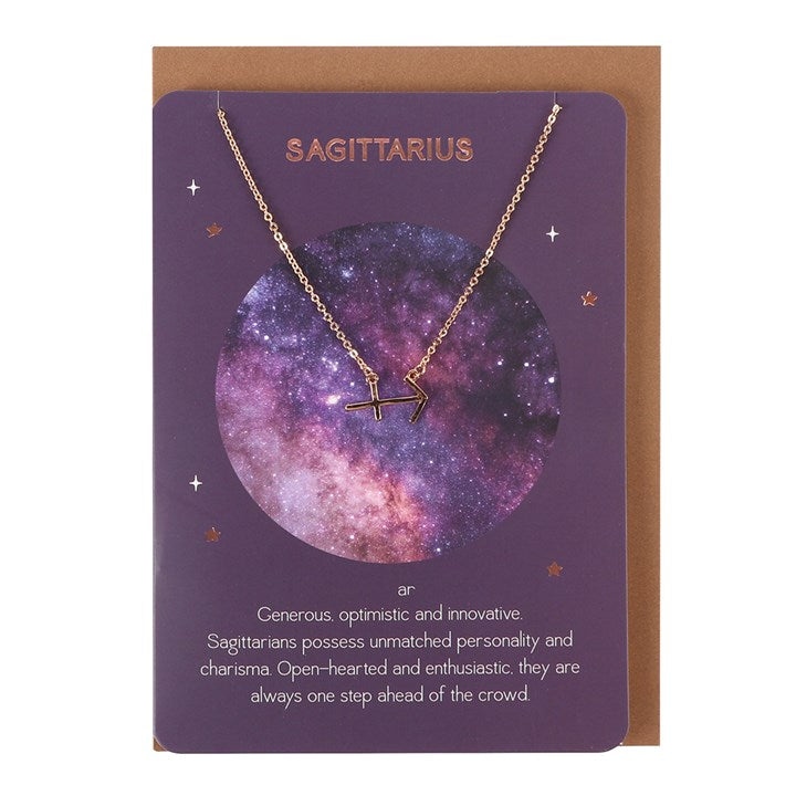 Sagittarius Zodiac Necklaces | with greeting Card