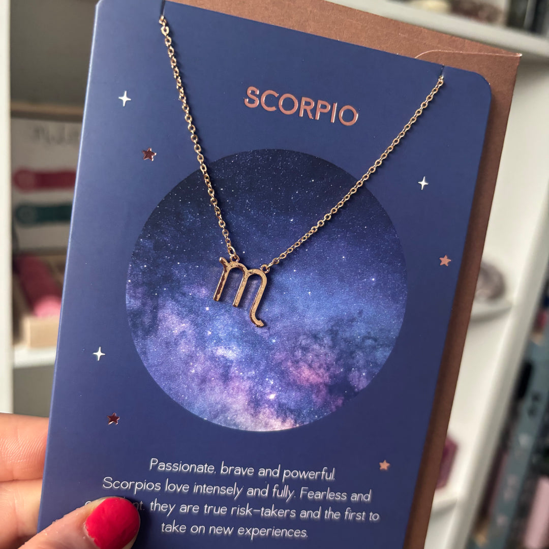 Scorpio Zodiac Necklaces | with greeting Card