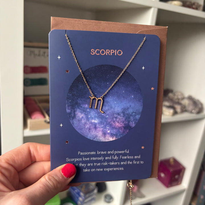 Scorpio Zodiac Necklaces | with greeting Card