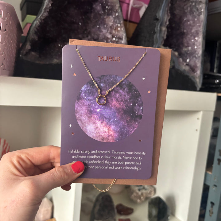 Taurus Zodiac Necklaces | with greeting Card