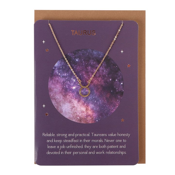 Taurus Zodiac Necklaces | with greeting Card