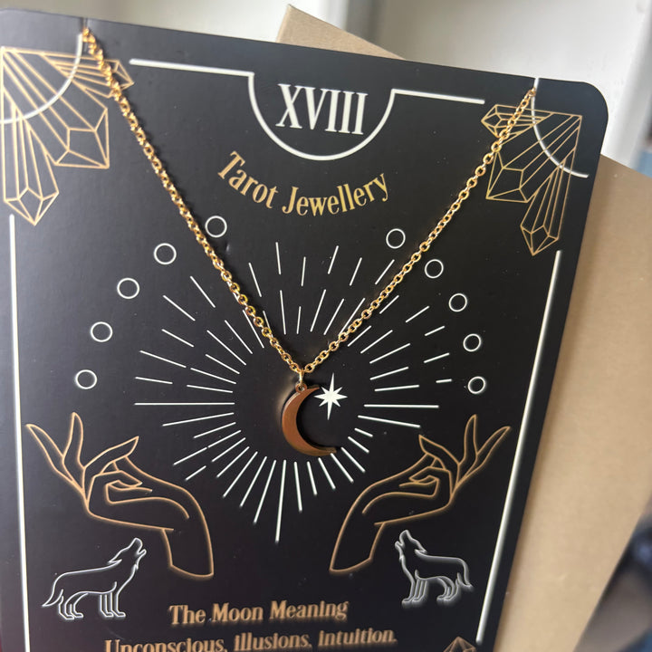 The Moon Tarot Necklace | with greeting Card