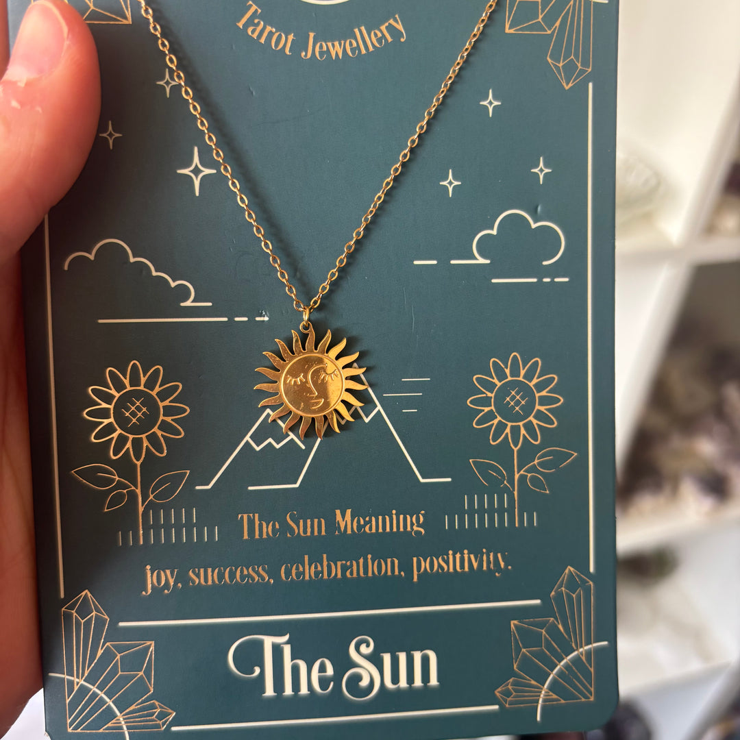 The Sun Tarot Necklace | with greeting Card