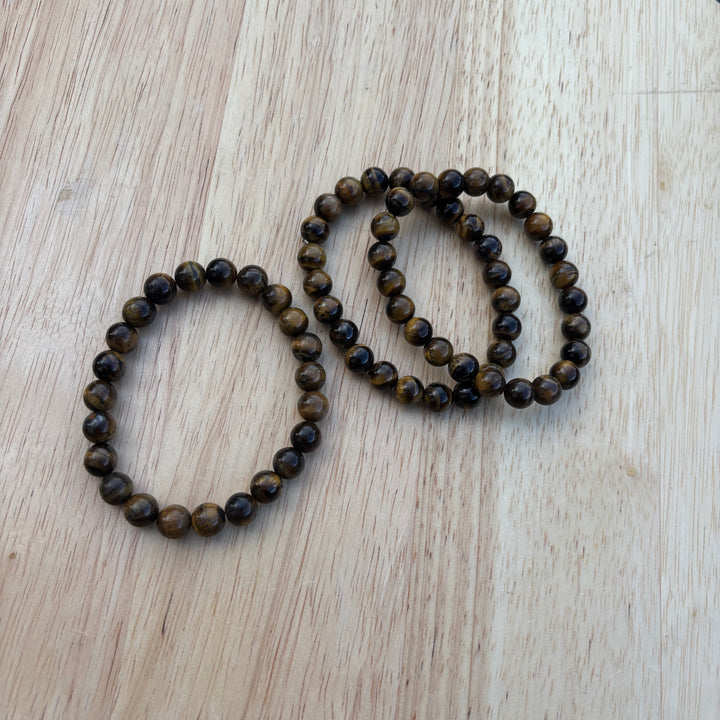 Tiger's Eye Round Beaded Bracelet