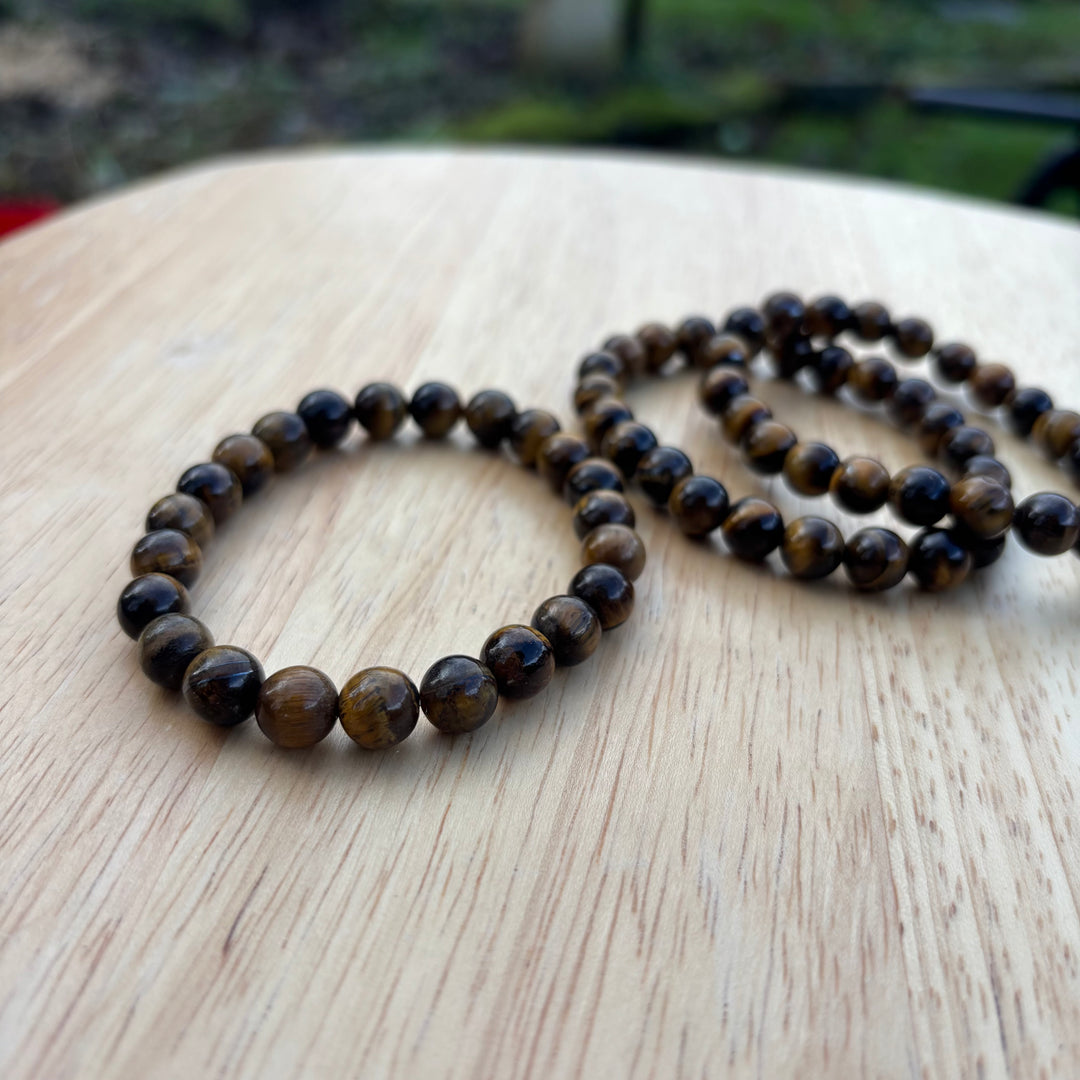 Tiger's Eye Round Beaded Bracelet