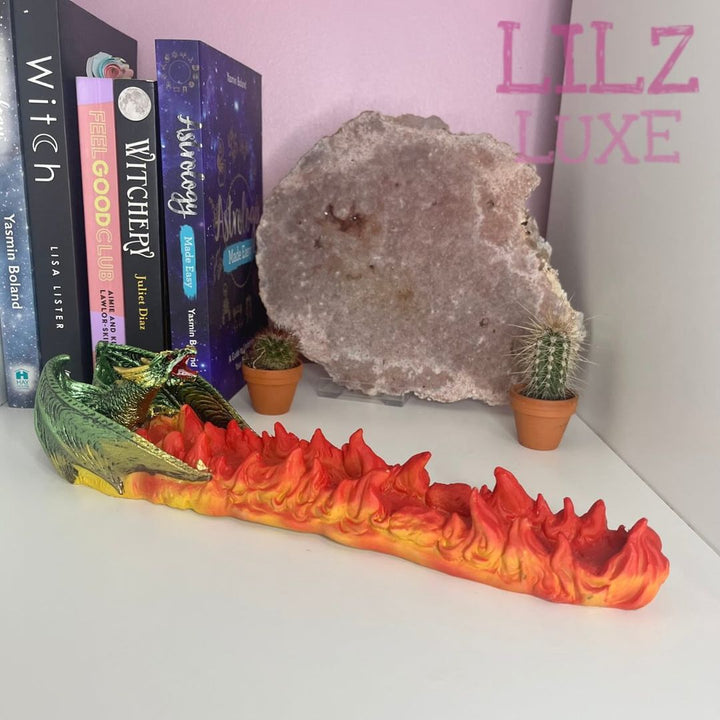 Dragon Volcano Incense Stick Burner - Green