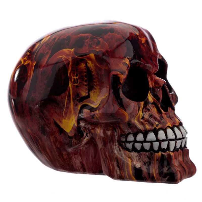 Marble Flame Effect Skull Ornament