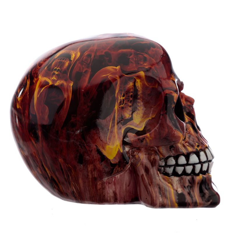 Marble Flame Effect Skull Ornament