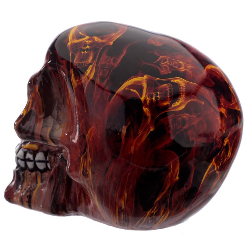 Marble Flame Effect Skull Ornament