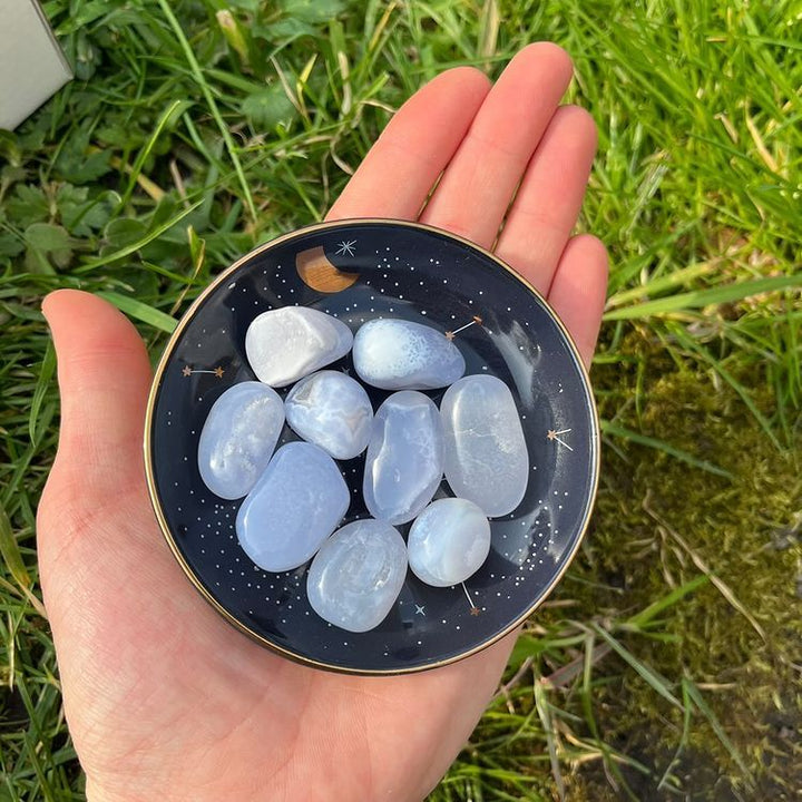 Mini Blue Chalcedony Tumble Stone