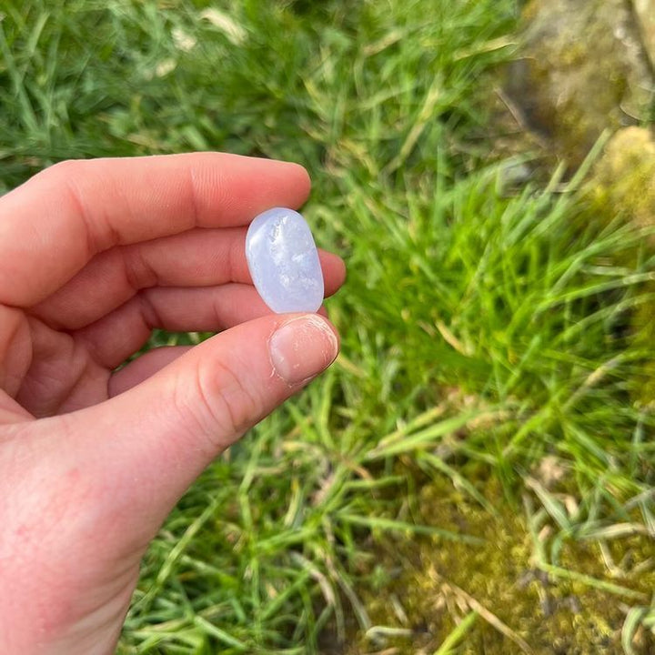 Mini Blue Chalcedony Tumble Stone